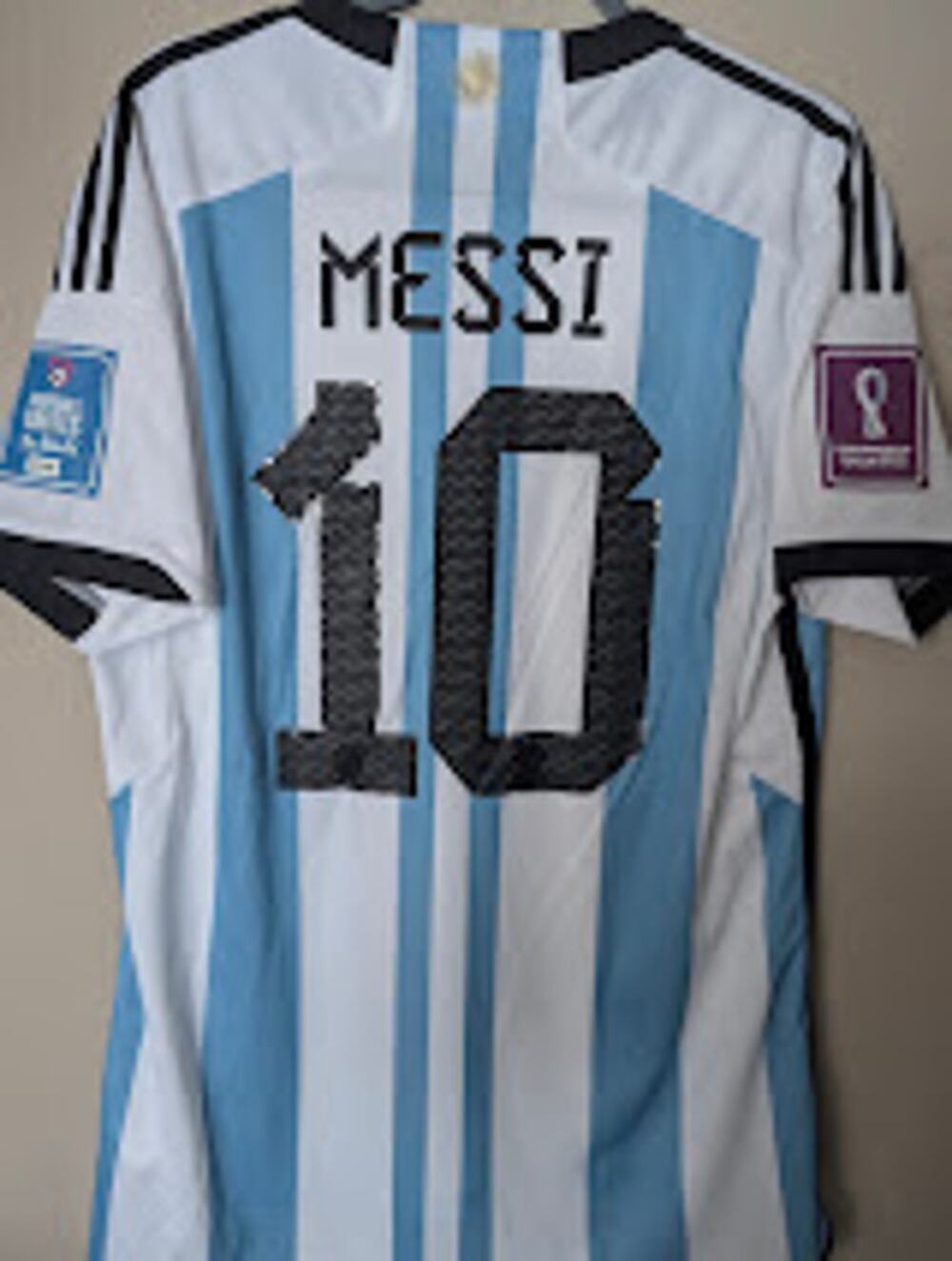Argentina 2022 Home Lionel Messi Jersey World Cup Fully Patched Men's Large